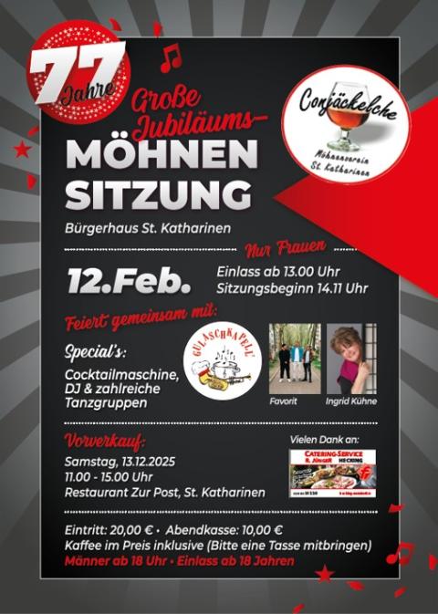 Jubiläums-Möhnensitzung St. Katharinen '77 Jahre Möhnenverein St. Katharinen'